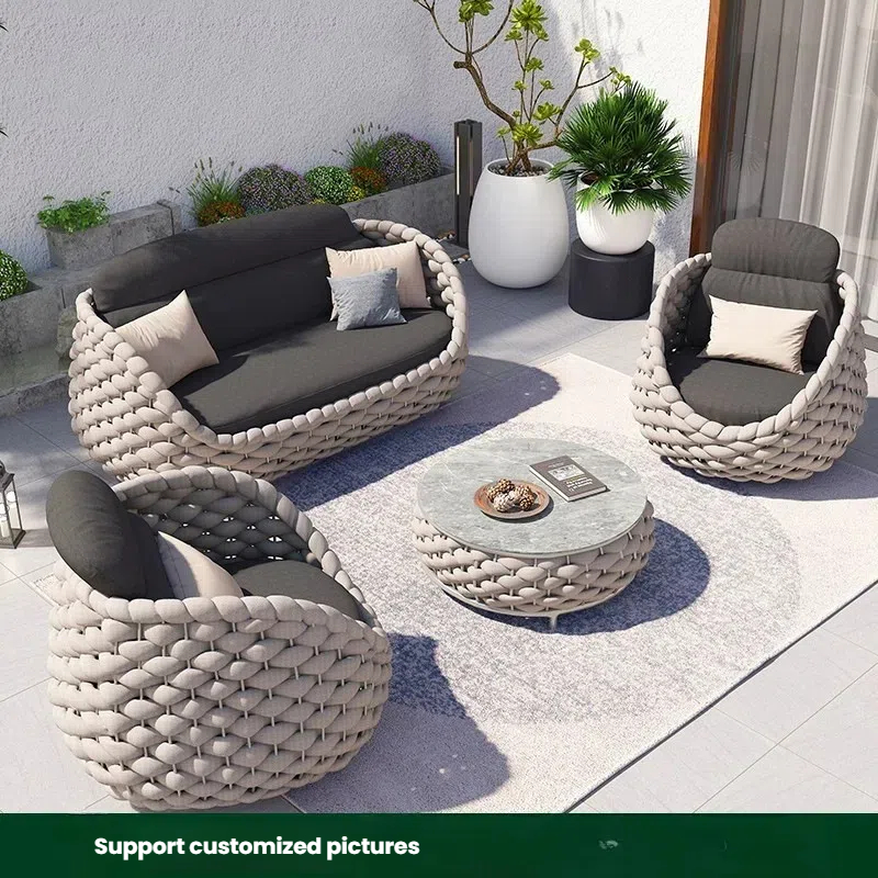 outdoor sofa and table